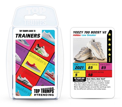 Trainers Top Trumps, pack and one of the cards