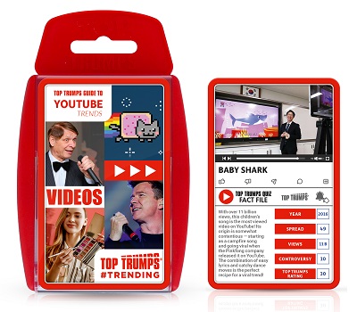 YouTube Top Trumps desk with a single card