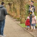 Families enjoying the scarecrows at Tatton 2023