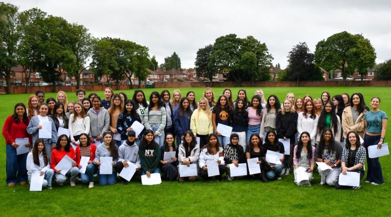 Withington Girl's School on the day of GCSE results