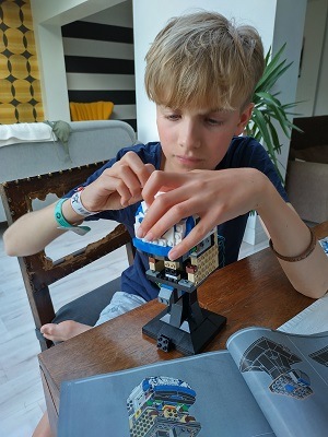 Boy playing with lego