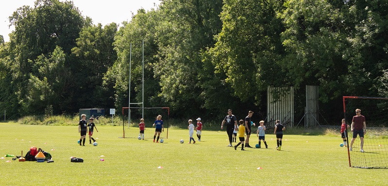 Kids playing football