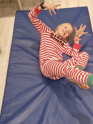 Girl wearing smart watch during exersise