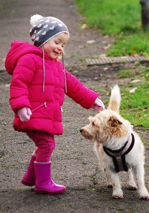 Girl with a dog