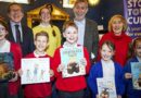 Kids, Michael Rosen and organizers at the Stockport Children's Poetry Festival 2024