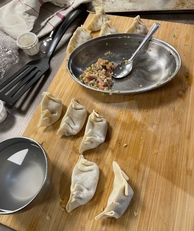 Gyoza and teriyaki made at Food Sorcery classes