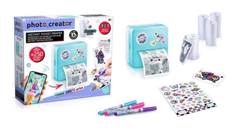 Photo Creator Instant Pocket Printer, the box and its content