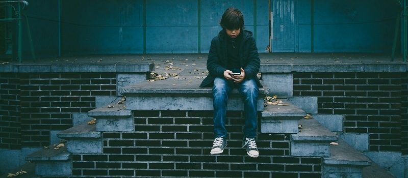 Boy with a smartphone