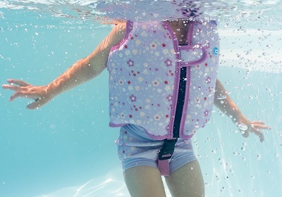 Splash About | Go Splash Swim Vest with anti rise safety strap, Lilac Spring design