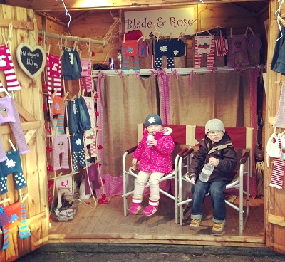 son, Harvey Blade & daughter, Issey Rose at the Bath Christmas Market