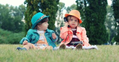 Toddlers on the grass