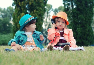 Toddlers on the grass
