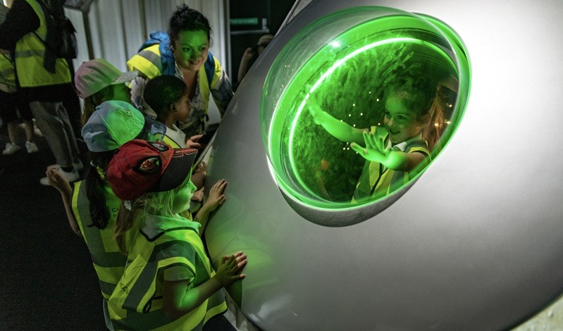Kids exploring spacecraft module | Jodrell Bank, Cheshire