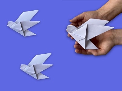 Origami peace doves craft activity at PHM