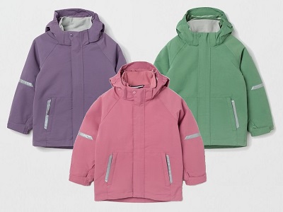 PO.P waterproof stormy jackets in pale colours