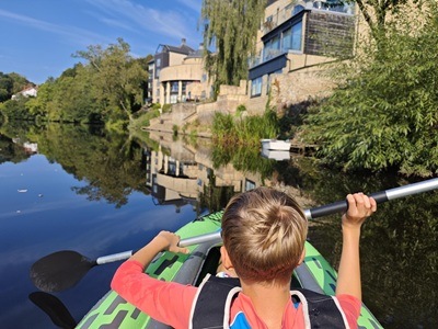 Along the river on Kayak