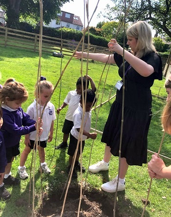 Outdoor lesson at Forest Prep, Timperley