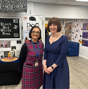 Longsight Community Primary School Head Teacher Rukhsana Ahmed and Education Secretary Bridget Phillipson