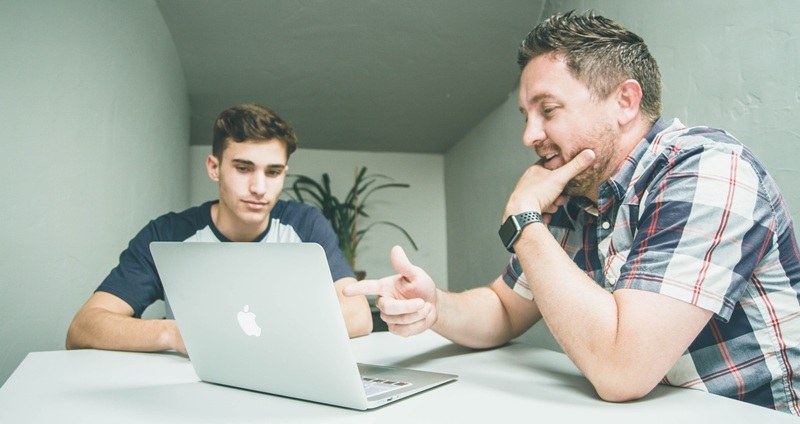 Talking in front of the computer
