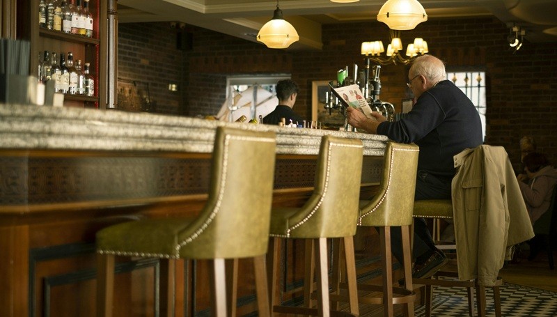Reading in a local pub