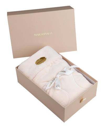 Marsupialle's creamy slumber stroller blanket in the box