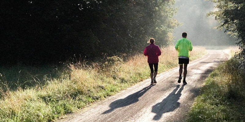 Wellbeing. Running in the park