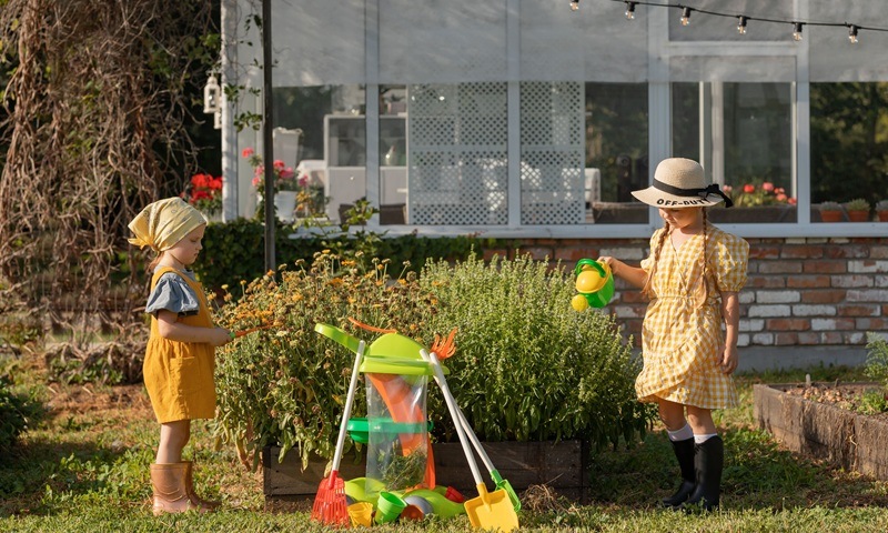Girls in the garden
