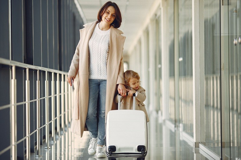 Mother and Child in the airport