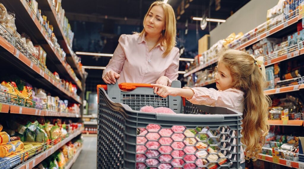 Mother and daughter shopping