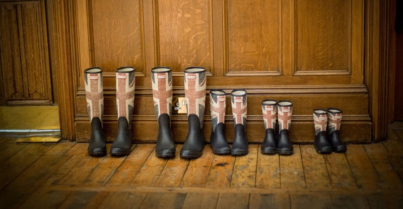 Family wellingtons in the hall