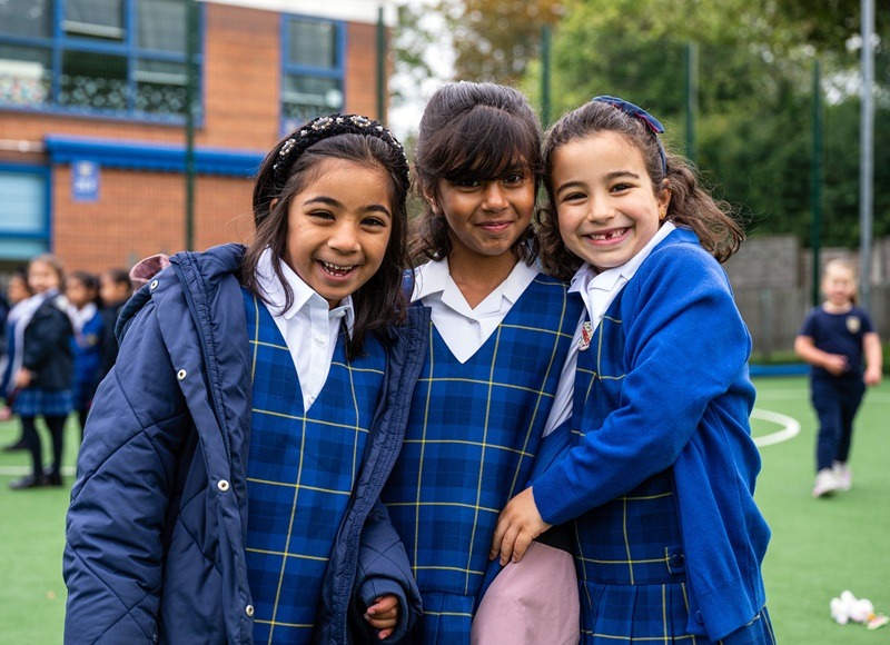 Lady Barn House juniors at school break time, Sept2026