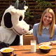 Channel 5’s Milkshake presenter Olivia Birchenough on videoshoot for Creamline Dairies on World School Milk Day.