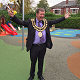 Cutting ribbon at Hulme Hall School new Outdoor classroom