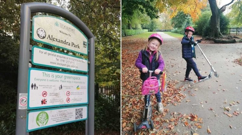 Family walk at the Alexandra Park, Stockport