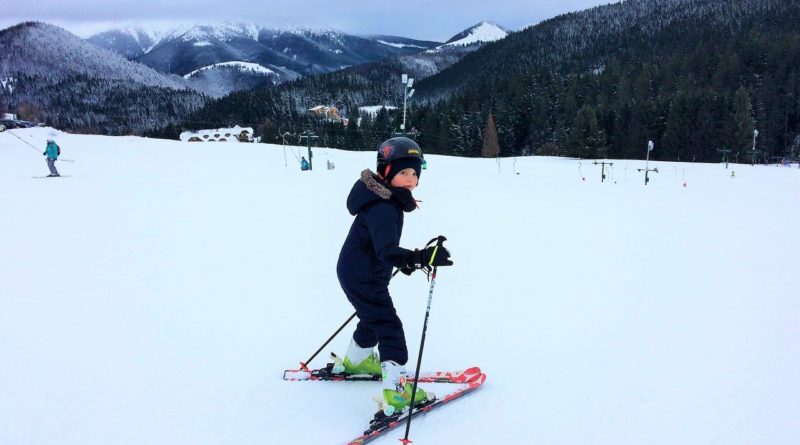 Boy on ski slope at Donovaly ski resort
