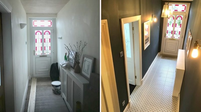 Hallway before and after makeover | Dark Interior Design