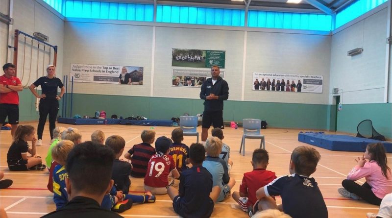 Wes Brown at summer football camp at Wilmslow Prep School