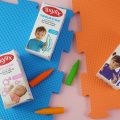 Tixylix syrup and crayons on activity mats