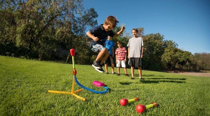 Children playing with Stomp Rocket