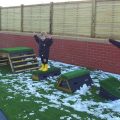 Children at Stockport Grammar School in Cheshire enjoying their new outdoor
