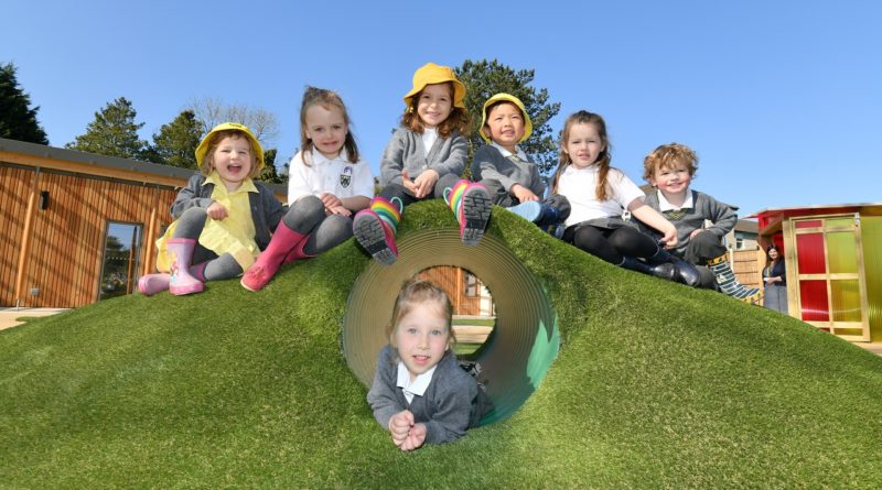 Kids playing outside SGS primary