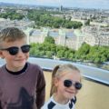 Children on London eye ride