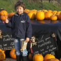 Girl with Haloween pumpkins