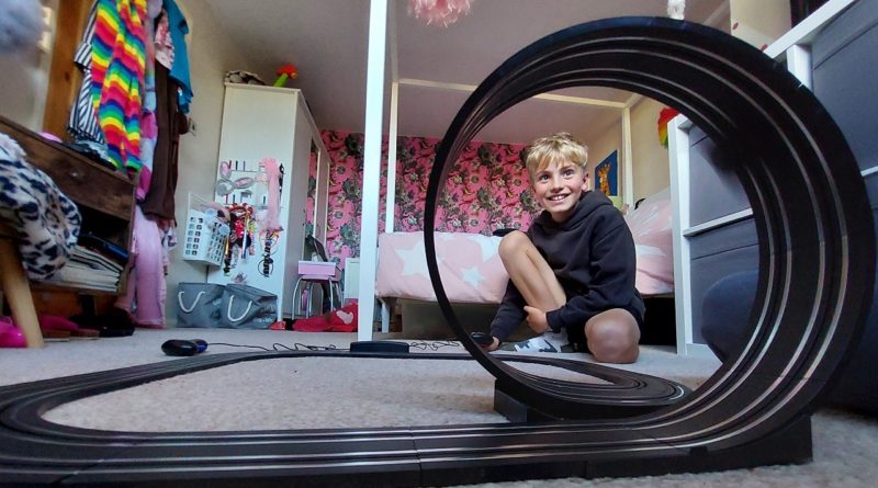 boy with Scalextric set