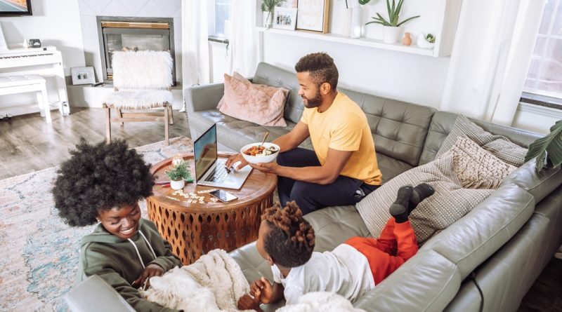 Family enjoying their new flat