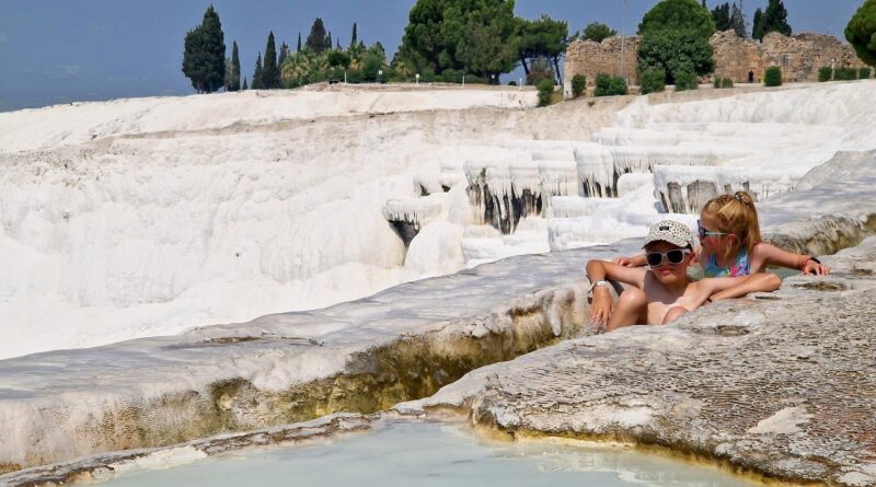 Pamukkale, Turkey | Kids in the thermal spring | photo by Alena Chalmovska