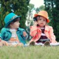 Toddlers on the grass