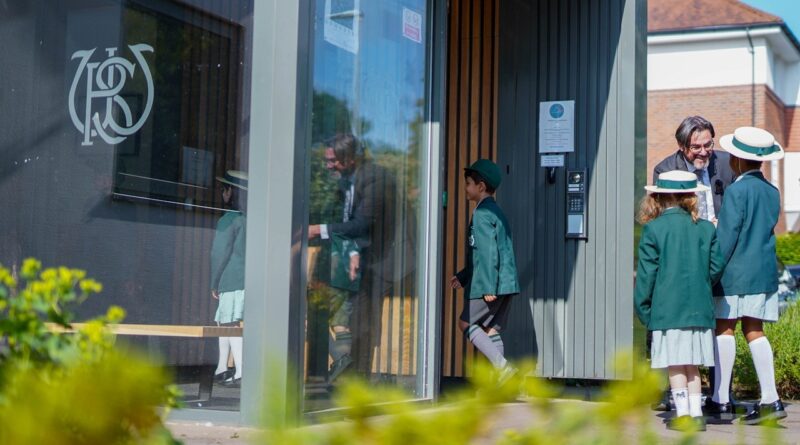 Pupils getting through the doors of Wilmslow Preparatory School in Cheshire