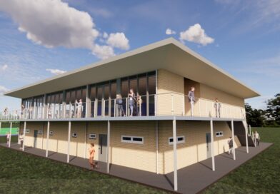 Model of King's School Macclesfield's new sport pavilion