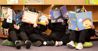 Manchester High early years pupils reading at the school's library
